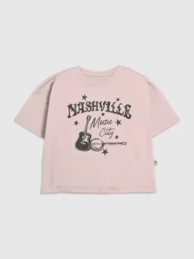 Barn-T-shirt med tryck av Nashville Music City