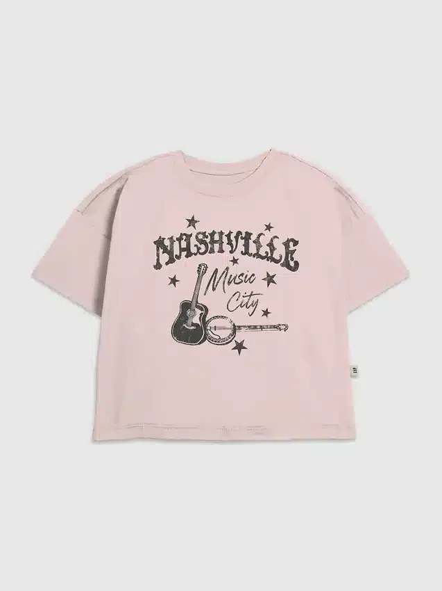 Barn-T-shirt med tryck av Nashville Music City
