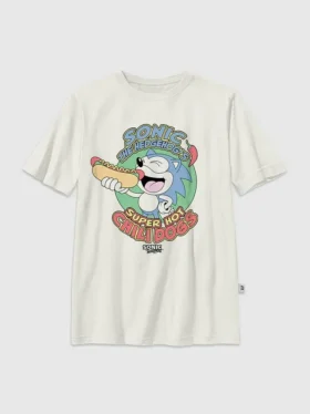 Barn-t-shirt med tryck av Sonic the Hedgehog och Chilidogs