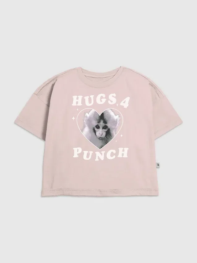 Barn-T-shirt med tryck: Punch the Monkey