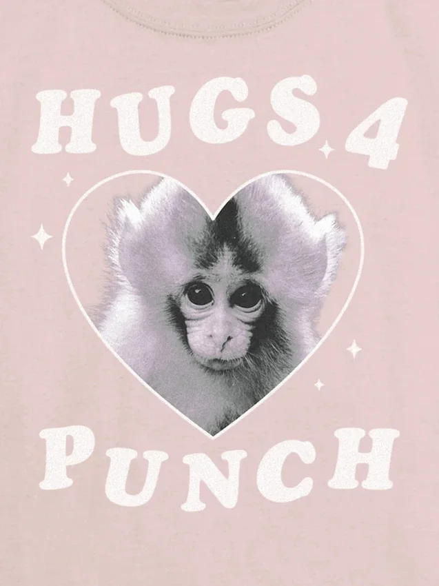 Barn-T-shirt med tryck: Punch the Monkey