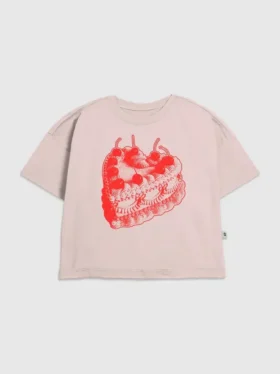 Barn-T-shirt med tryck: Vintage Heart Cake