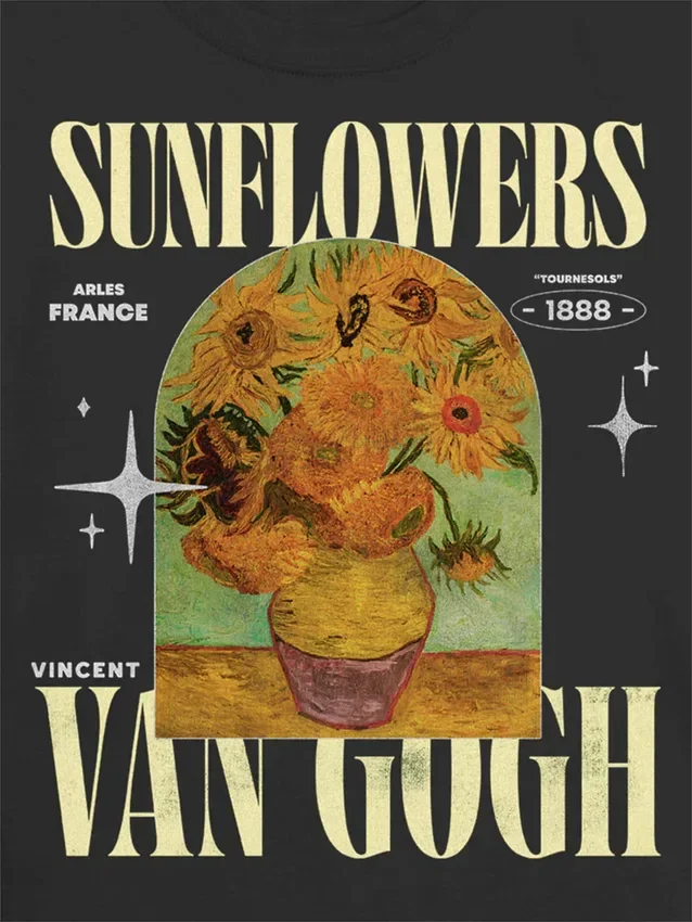 Barn-t-shirt med Van Gogh-solrosmotiv