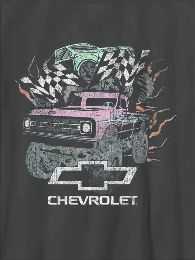 Barn-t-shirt med överdimensionerat tryck: General Motors Pastel Trucks