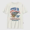 Barn-T-shirt med vintage-basketmotiv