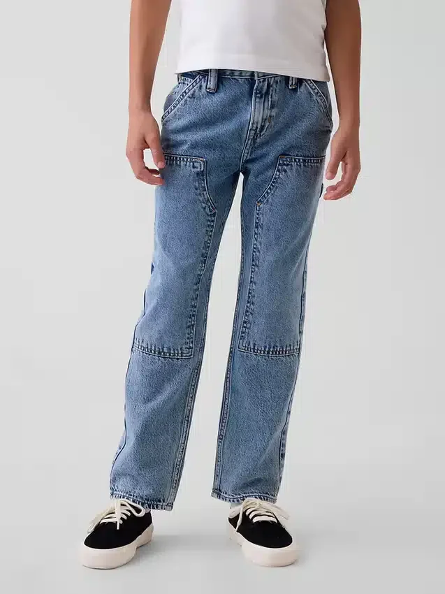 Barnjeans i 90-talsstil, raka Carpenter-Jeans