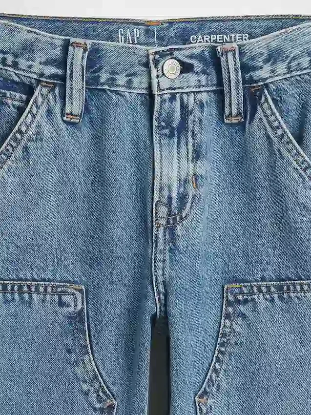 Barnjeans i 90-talsstil, raka Carpenter-Jeans