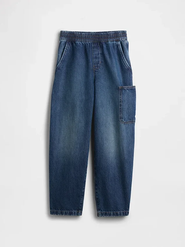 Barnjeans i borstad bomull, modell Easy Carpenter