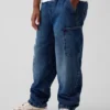 Barnjeans i borstad bomull, modell Easy Carpenter