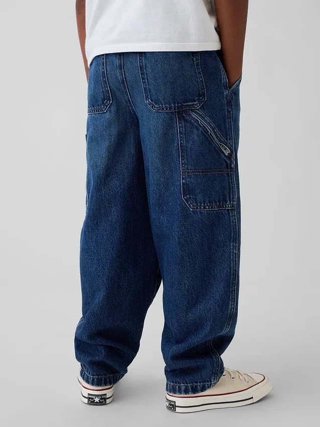 Barnjeans i borstad bomull, modell Easy Carpenter