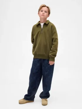Barnjeans i kamouflage, lös passform