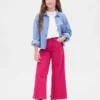 Barnjeans med hög midja, vid ben och ankellängd
