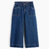 Barnjeans med hög midja, vid ben och ankellängd