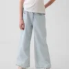 Barnjeans med hög midja, vid ben och ankellängd