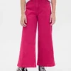 Barnjeans med hög midja, vid ben och ankellängd