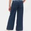 Barnjeans med hög midja, vid ben och ankellängd