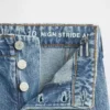 Barnjeans med hög midja, vid ben och ankellängd