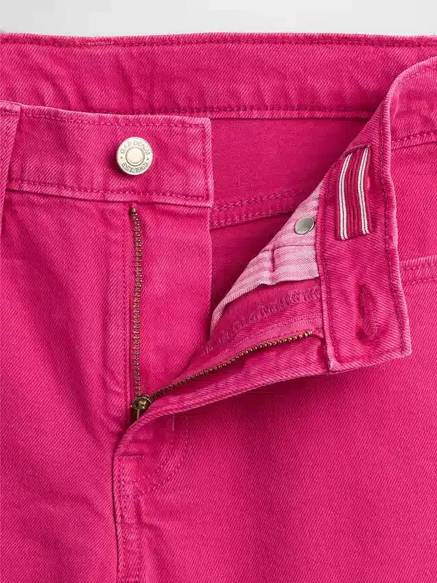 Barnjeans med hög midja, vid ben och ankellängd