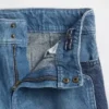 Barnjeans med hög midja, vid ben och ankellängd