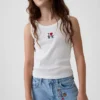 Barnjeans med låg midja, broderat ”I Heart NY” och baggy passform