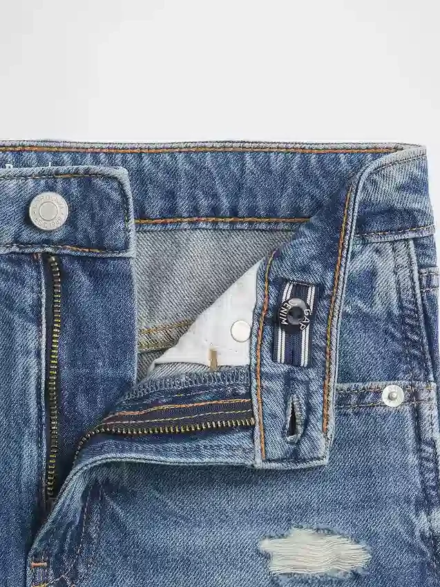 Barnkjol i denim med hög midja