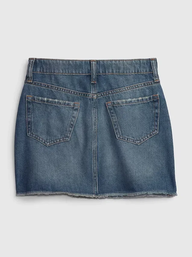 Barnkjol i denim med hög midja
