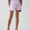Barnshorts i bomullsgasväv med fjärilskant