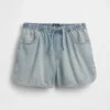 Barnshorts i denim med hög midja
