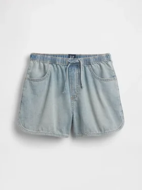 Barnshorts i denim med hög midja