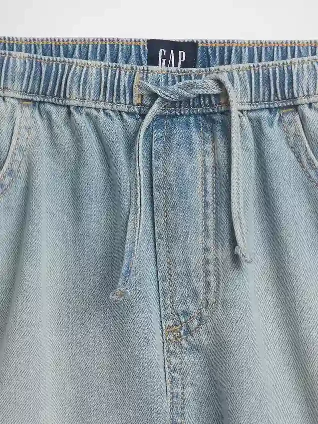 Barnshorts i denim med hög midja