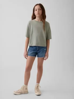 Barnshorts i denim med låg midja och ultramjuk passform