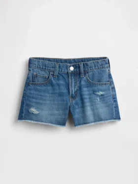 Barnshorts i denim med låg midja och ultramjuk passform