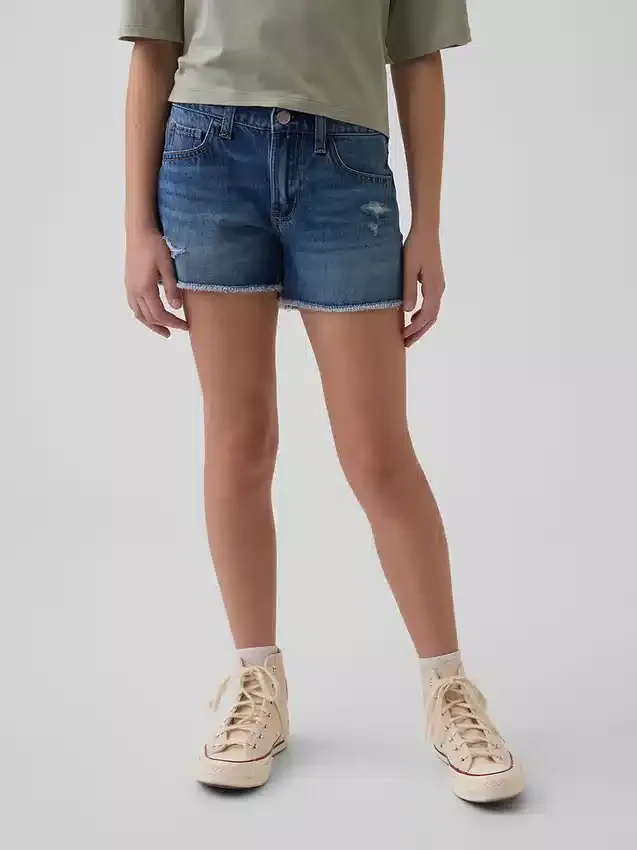 Barnshorts i denim med låg midja och ultramjuk passform