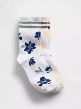 Barnstrumpor med blommönster