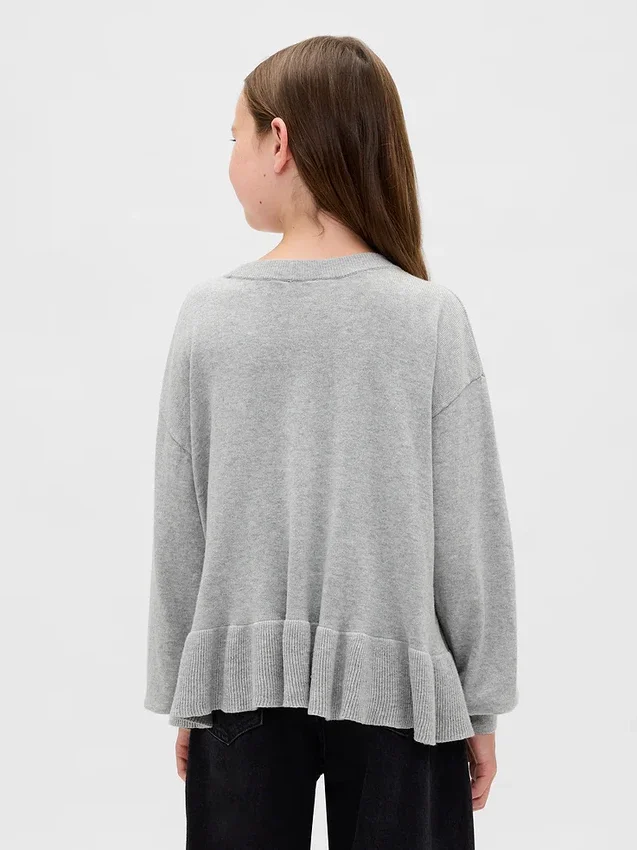 Barntröja med avslappnad passform och peplum