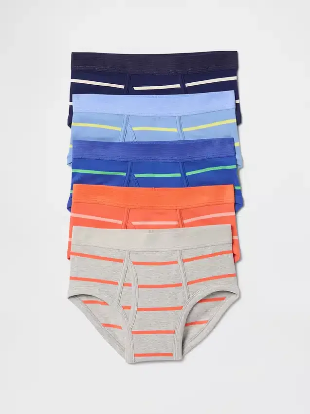Barnunderbyxor i ekologisk stretchbomull (5-pack)