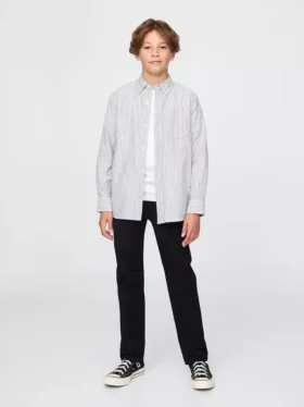 Barnuniform – raka stretchbyxor i khaki