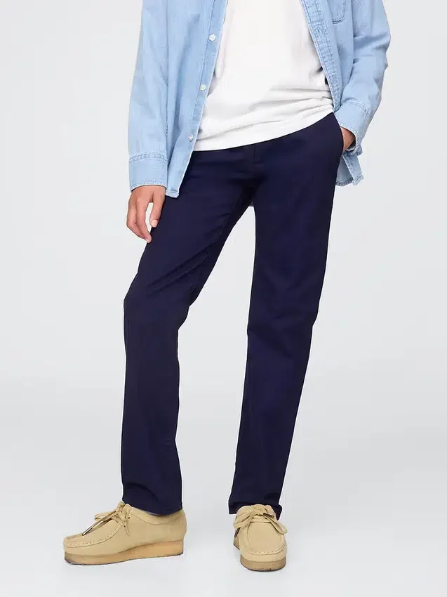 Barnuniform – raka stretchbyxor i khaki