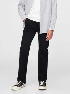 Barnuniform – raka stretchbyxor i khaki