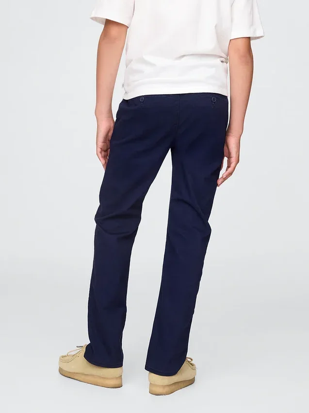 Barnuniform – raka stretchbyxor i khaki