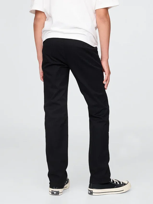 Barnuniform – raka stretchbyxor i khaki