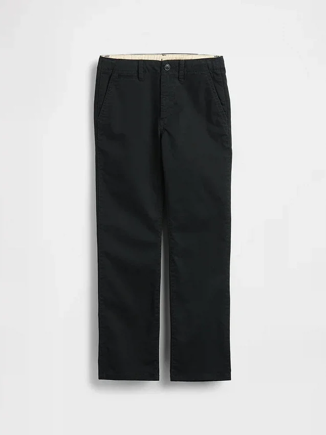 Barnuniform – raka stretchbyxor i khaki