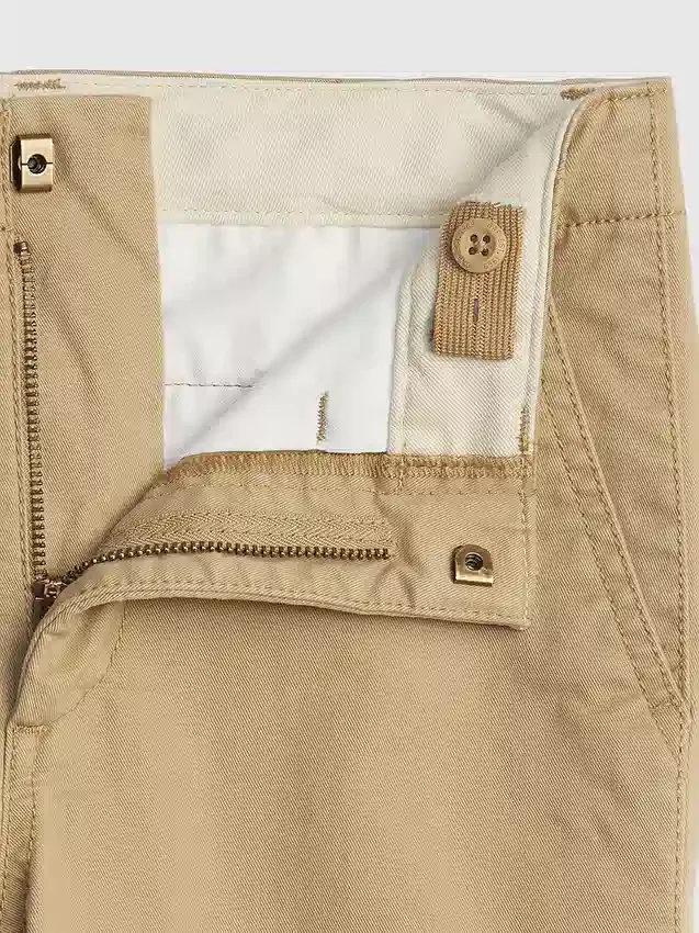 Barnuniform – raka stretchbyxor i khaki