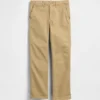 Barnuniform – raka stretchbyxor i khaki