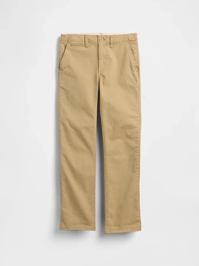 Barnuniform – raka stretchbyxor i khaki