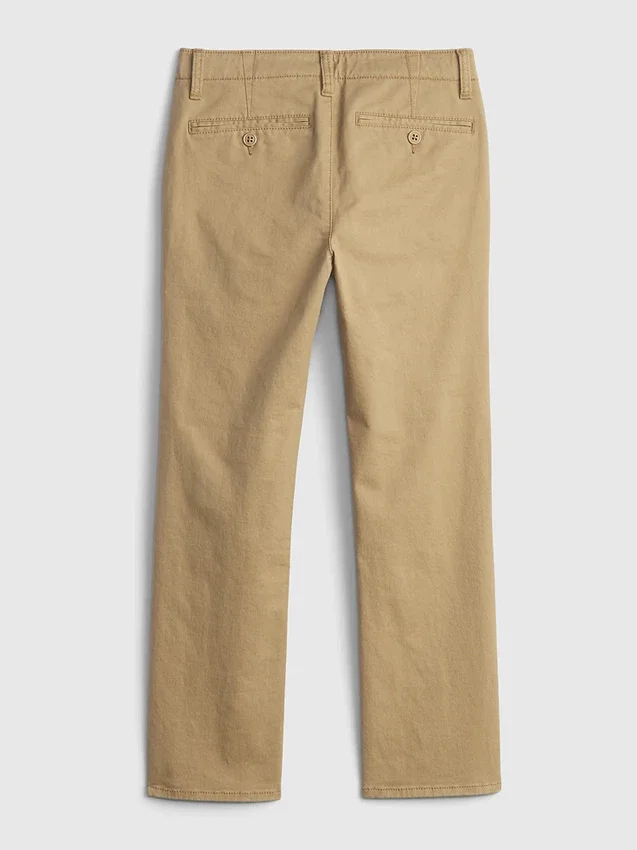 Barnuniform – raka stretchbyxor i khaki
