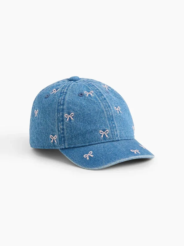 Baseballkeps i denim med rosett för Baby & Småbarn