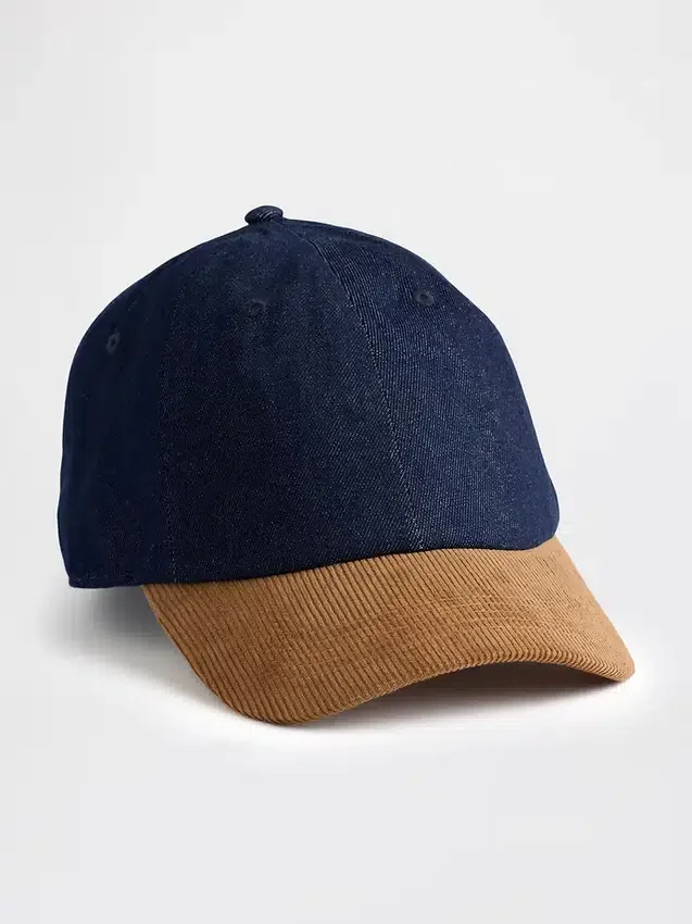 Baseballkeps i denim och corduroy