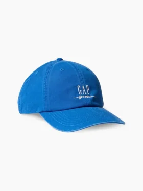 Baseballkeps med blå logotyp