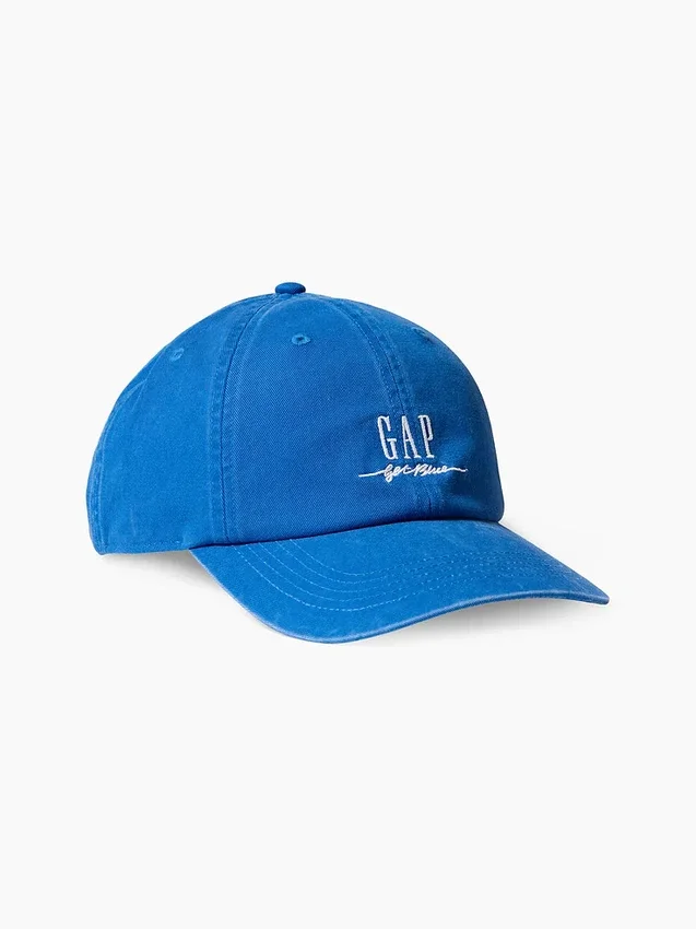 Baseballkeps med blå logotyp